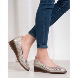 Bombas en la cuña VINCEZA plata gris 2