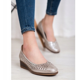 Bombas en la cuña VINCEZA plata gris 3