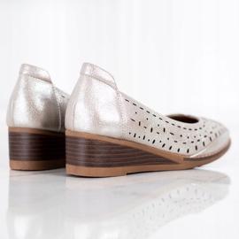Bombas en la cuña VINCEZA plata gris 4