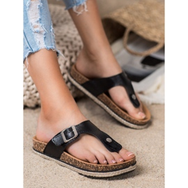 Chanclas en la plataforma VINCEZA negro 4