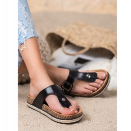 Chanclas en la plataforma VINCEZA negro 1