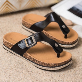 Chanclas en la plataforma VINCEZA negro 3