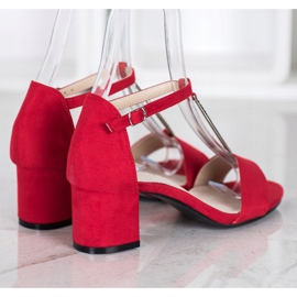 Goodin Elegantes sandalias de tacón rojo 2