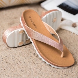Chanclas VINCEZA con purpurina rosado amarillo 1