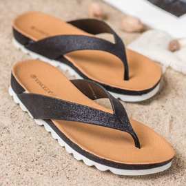 Chanclas VINCEZA con purpurina negro 2