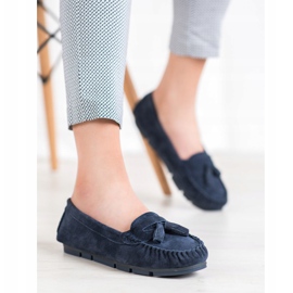 Mocasines cómodos de piel VINCEZA azul 4