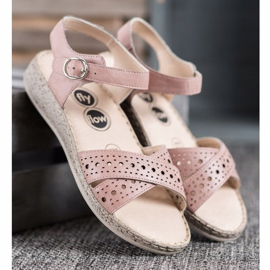 SHELOVET Sandalias ligeras en la plataforma rosa 1