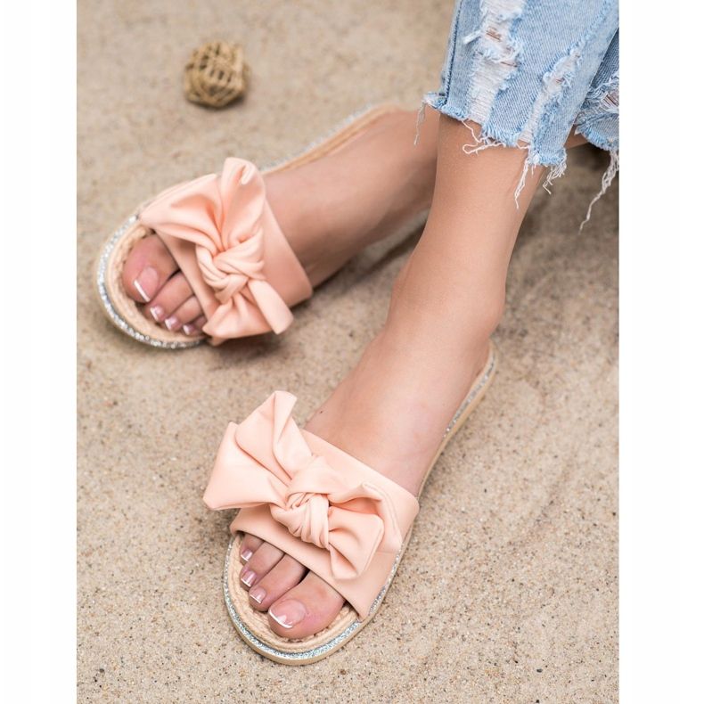 SHELOVET Zapatillas de color rosa claro con estilo 1