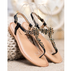 Small Swan Sandalias elegantes con circonita cúbica negro 4