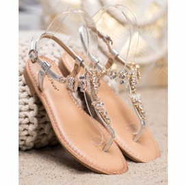 Small Swan Sandalias elegantes con circonita cúbica gris 3
