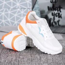 SHELOVET Zapatillas con inserciones naranjas blanco 4