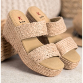Kylie Pantuflas de cuña ligeras beige 4
