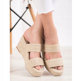 Kylie Pantuflas de cuña ligeras beige 2