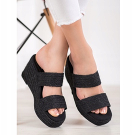 Kylie Pantuflas de cuña ligeras negro 2