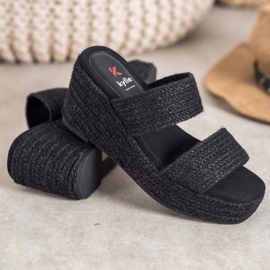 Kylie Pantuflas de cuña ligeras negro 4