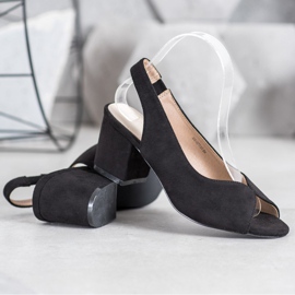 Filippo Sandalias casual de tacón alto negro 1