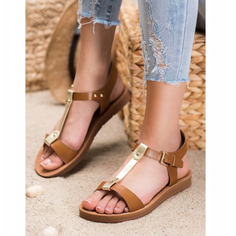 Filippo Sandalias cómodas marrón dorado 1