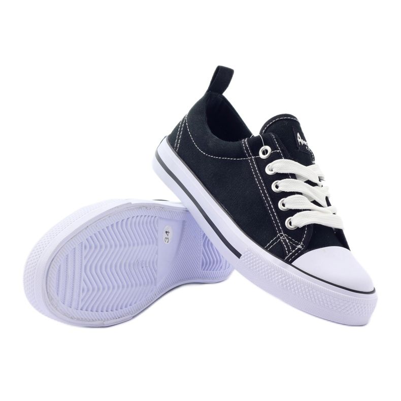 American Club Zapatillas negras American LH20 negras blanco negro 6 American Club Zapatillas negras American LH20 negras blanco negro 6