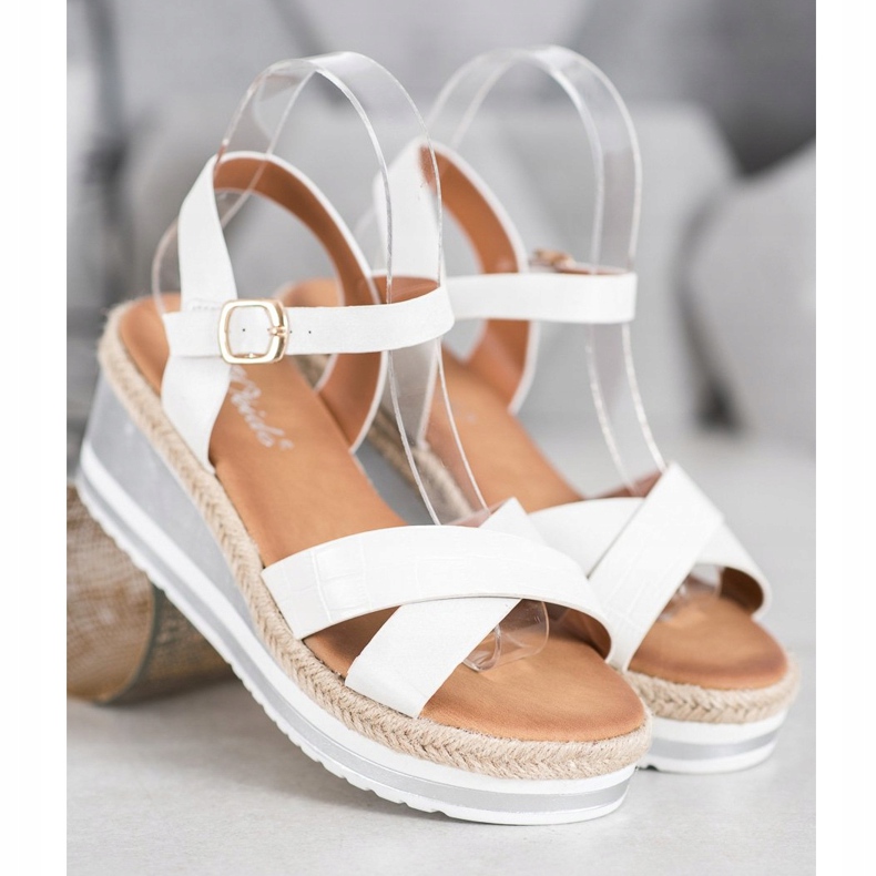 Weide Cuñas Blancas Con Cuero Ecológico blanco 1