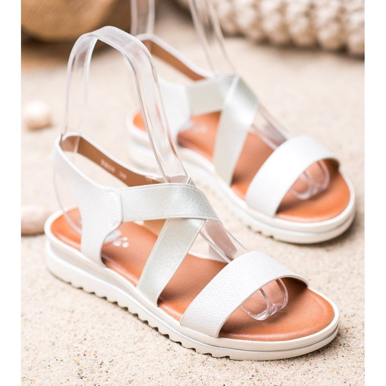 Weide Sandalias en la plataforma blanco gris 1
