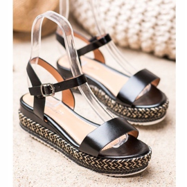 Weide Sandalias negras con plataforma decorativa negro 1