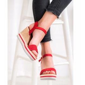 Weide Cuñas de gamuza de moda rojo 4