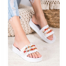 Seastar Pantuflas Blancas Con Conchas blanco 5