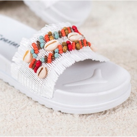 Seastar Pantuflas Blancas Con Conchas blanco 1
