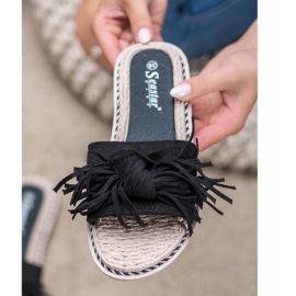 Seastar Zapatillas cómodas con flecos negro 2