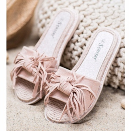 Seastar Zapatillas cómodas con flecos rosa 2