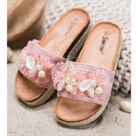 Seastar Zapatillas elegantes con malla rosado 2
