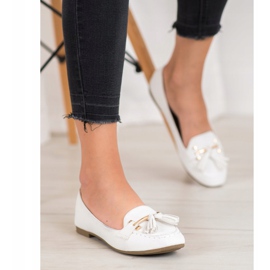 Nio Nio Mocasines elegantes con flecos blanco 4
