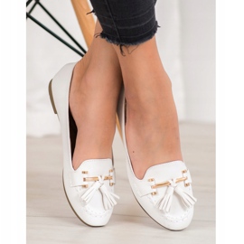 Nio Nio Mocasines elegantes con flecos blanco 1