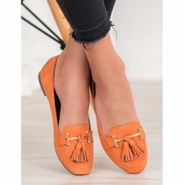 Nio Nio Mocasines elegantes con flecos naranja 1