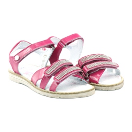 Bartek Sandalias de cuero para niñas con circones 86161 rosa 4