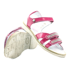Bartek Sandalias de cuero para niñas con circones 86161 rosa 3