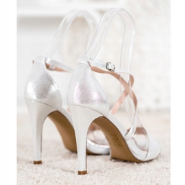 Vinceza Tacones de plata sexy gris 2