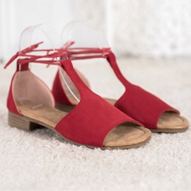 Sandalias VINCEZA anudadas rojo 1