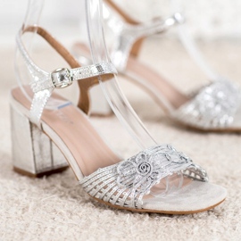 Sandalias VINCEZA brillantes gris 3