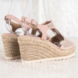 Aclys Alpargatas de ante en la cuña beige 3