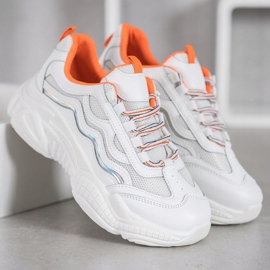 SHELOVET Zapatillas con cordones blanco 3