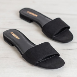 Goodin Chanclas en talón plano negro 3