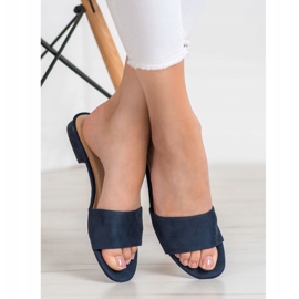 Goodin Chanclas en talón plano azul marino 2