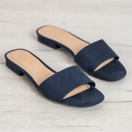 Goodin Chanclas en talón plano azul marino 3