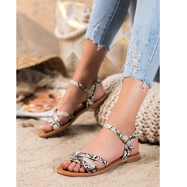 SHELOVET Sandalias de tacón plano multicolor 1