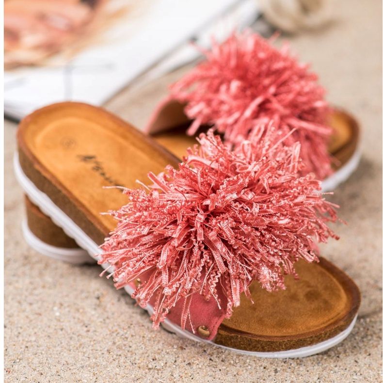 SHELOVET zapatillas de coral con estilo multicolor rosa 2