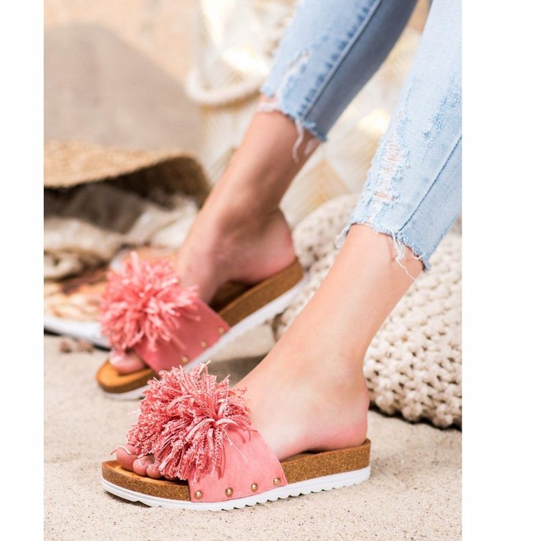 SHELOVET zapatillas de coral con estilo multicolor rosa 1