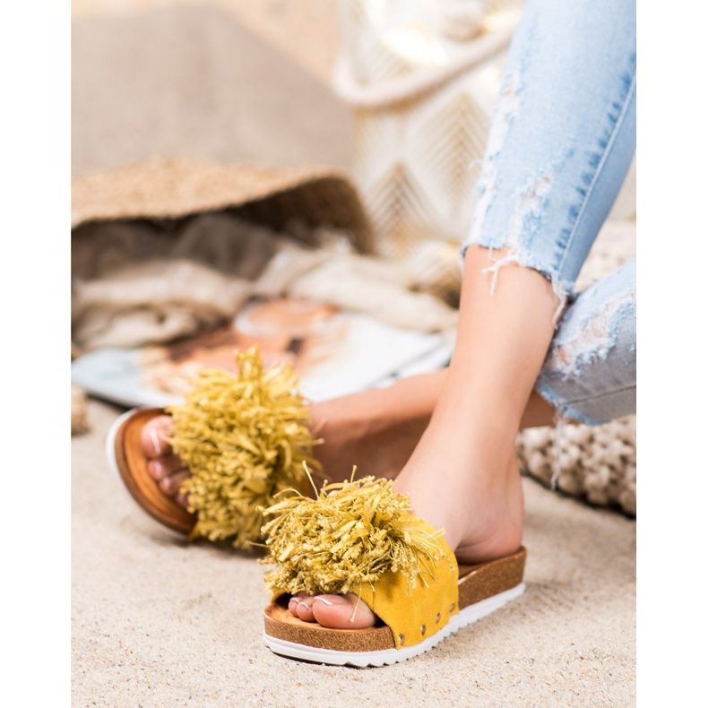 SHELOVET Zapatillas amarillas con estilo amarillo 1