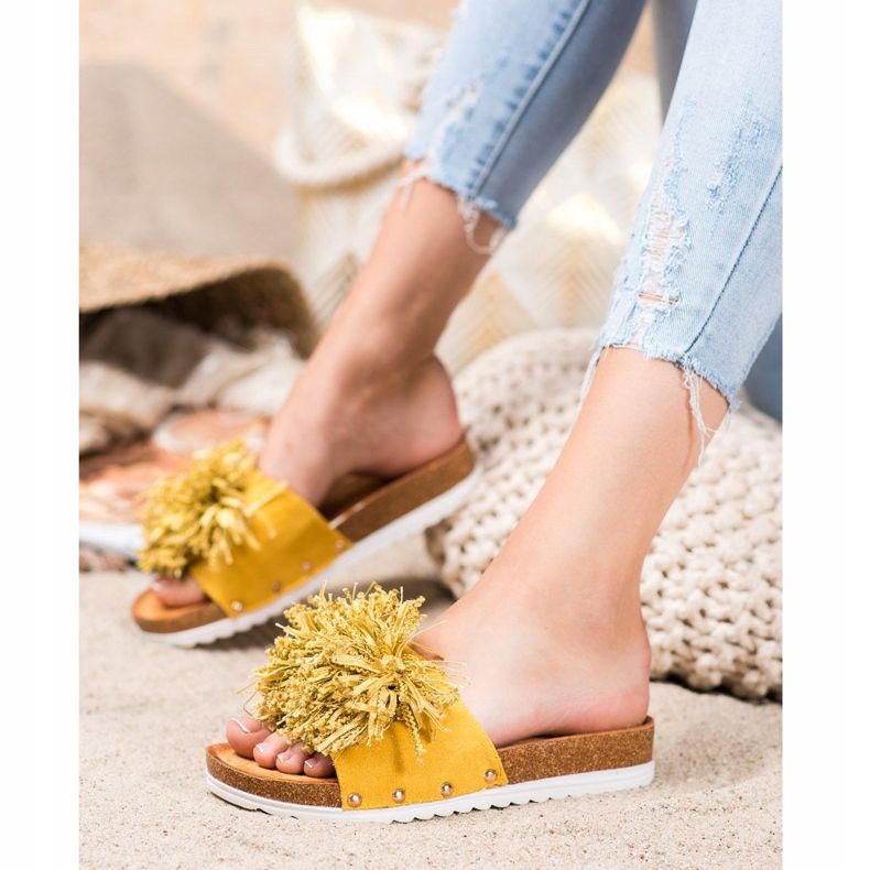 SHELOVET Zapatillas amarillas con estilo amarillo 2