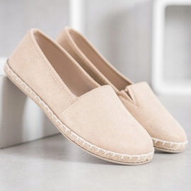 SHELOVET Alpargatas beige con purpurina 3